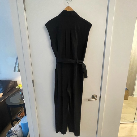 Black Linen Jump Suit - Mango - Picture 4 of 5